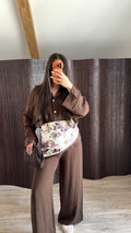 ENSEMBLE FOULARD MARRON