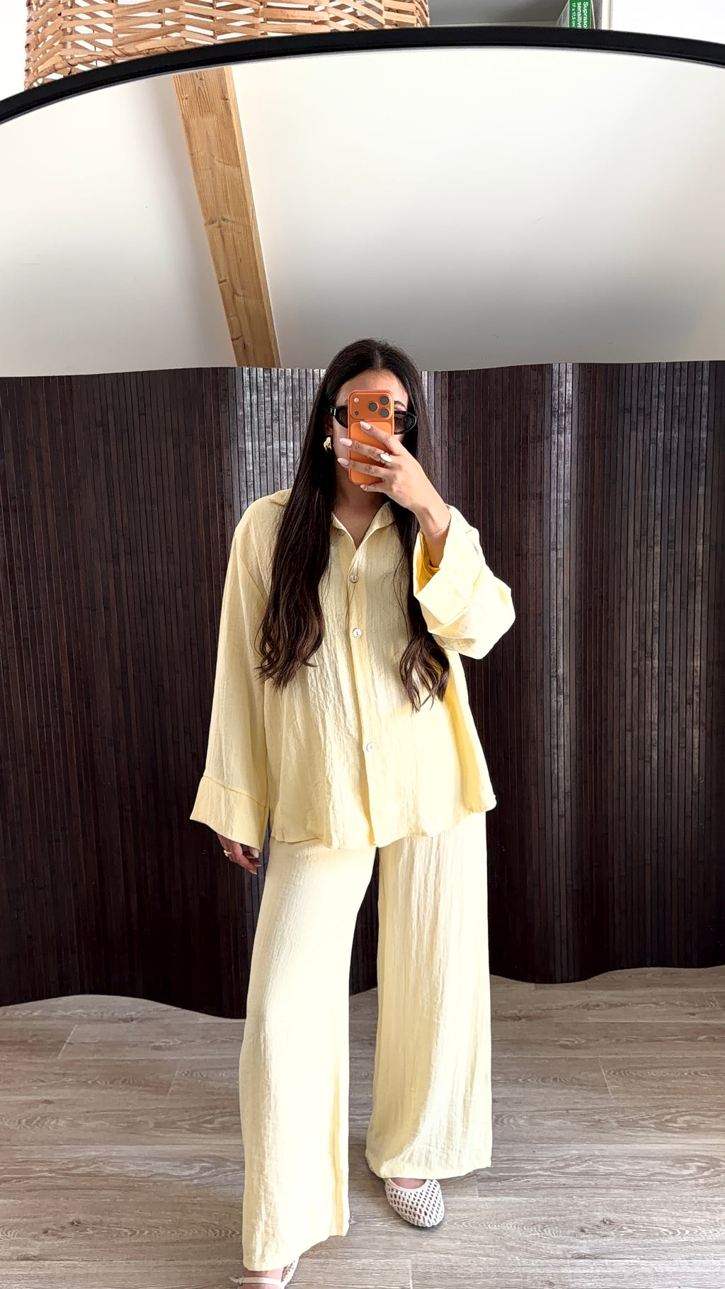 ENSEMBLE FOULARD JAUNE BEURRE