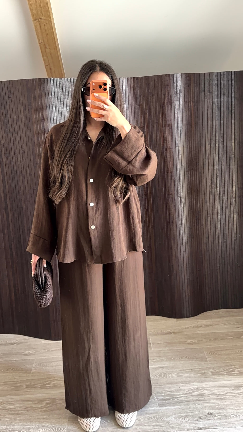 ENSEMBLE FOULARD MARRON