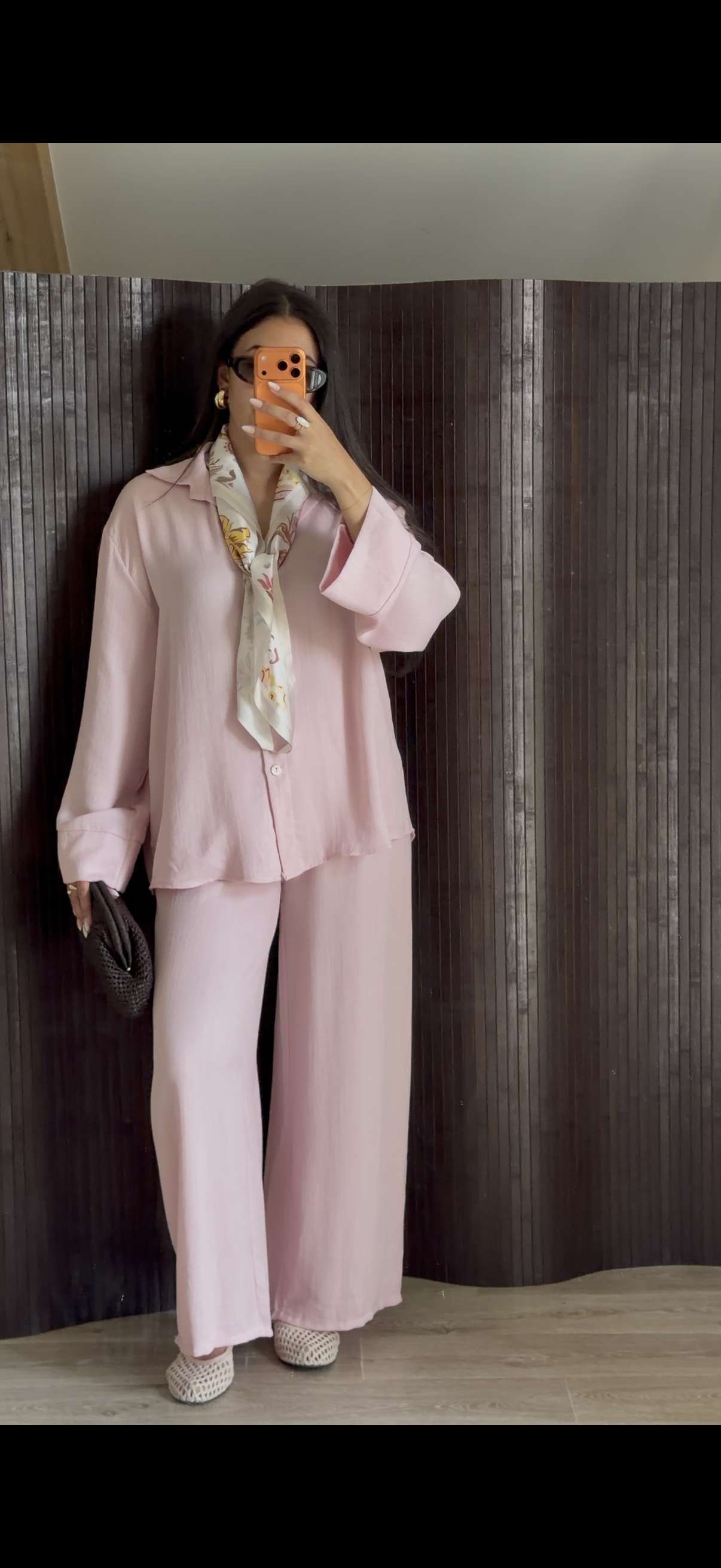 ENSEMBLE FOULARD ROSE