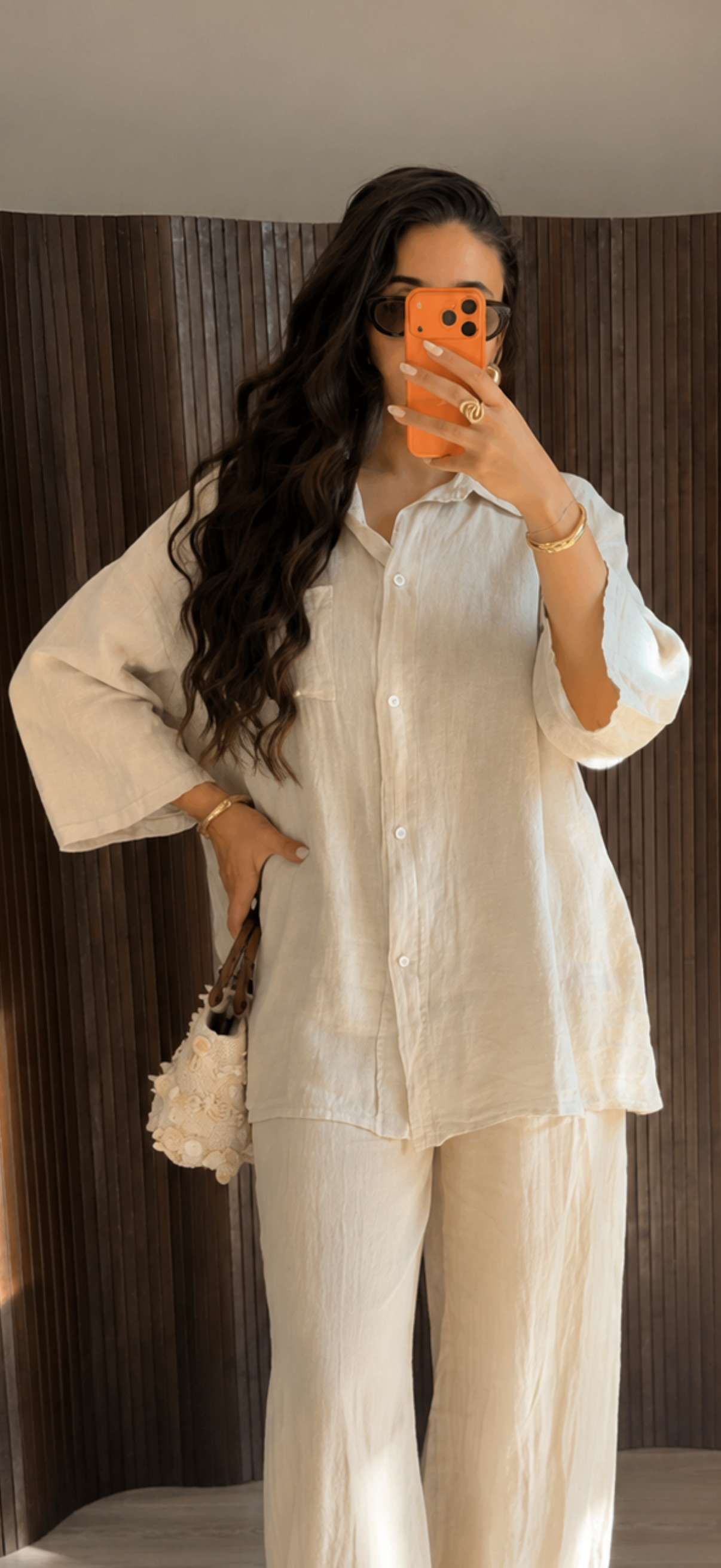 LEINEN-SET BEIGE