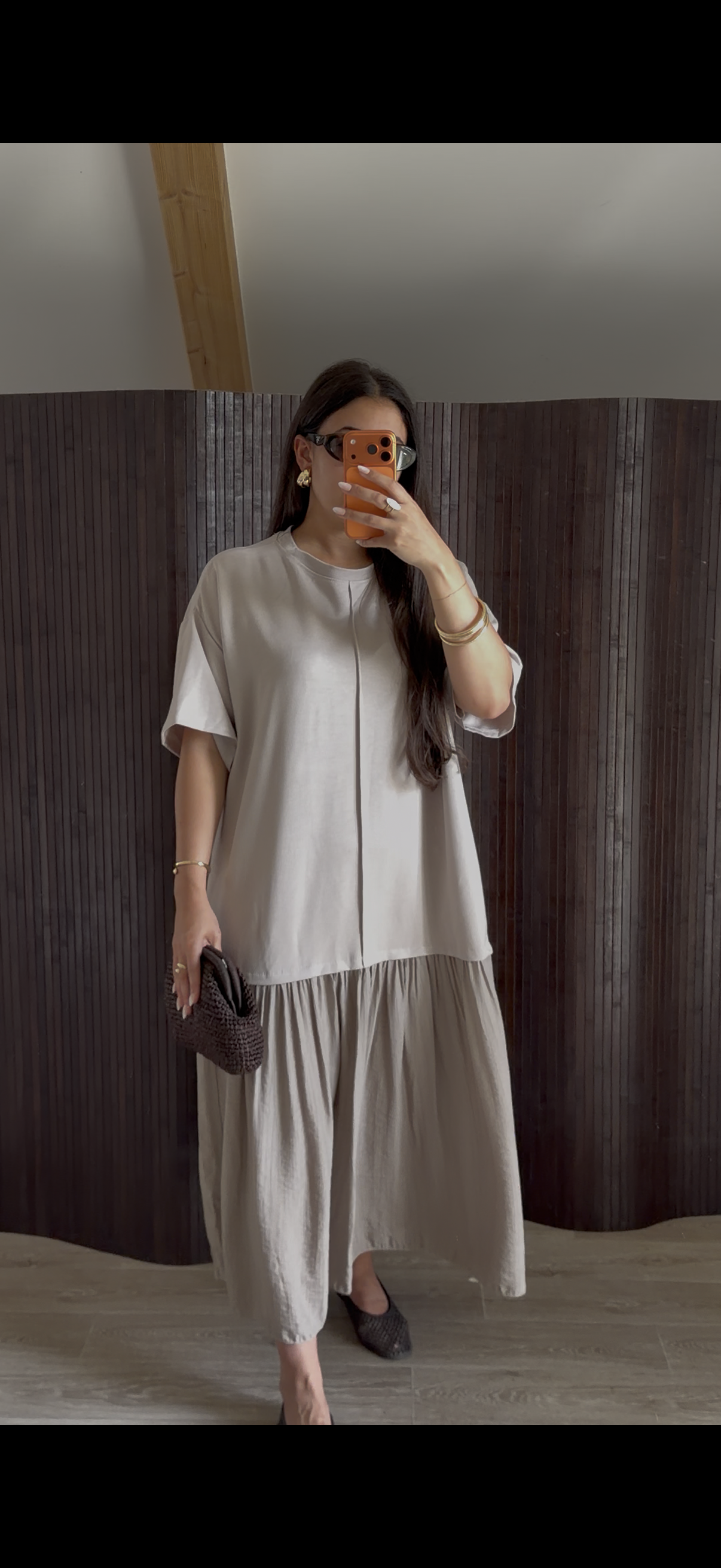 ROBE TEE SHIRT TAUPE