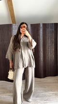 ENSEMBLE LIN SUPÉRIEUR TAUPE