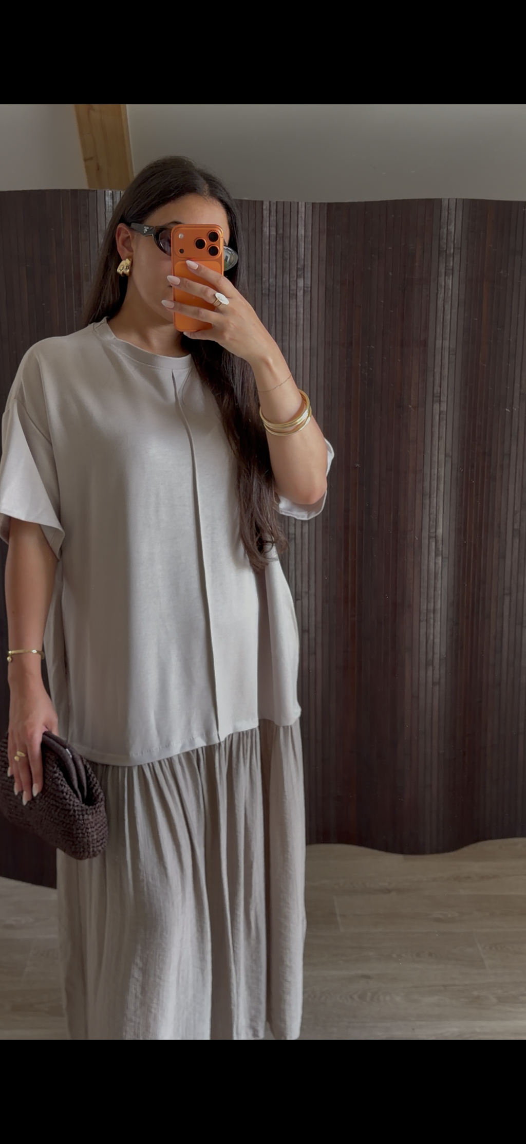ROBE TEE SHIRT TAUPE