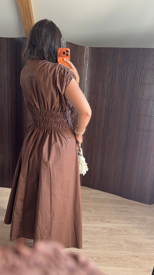 Robe manche courte marron