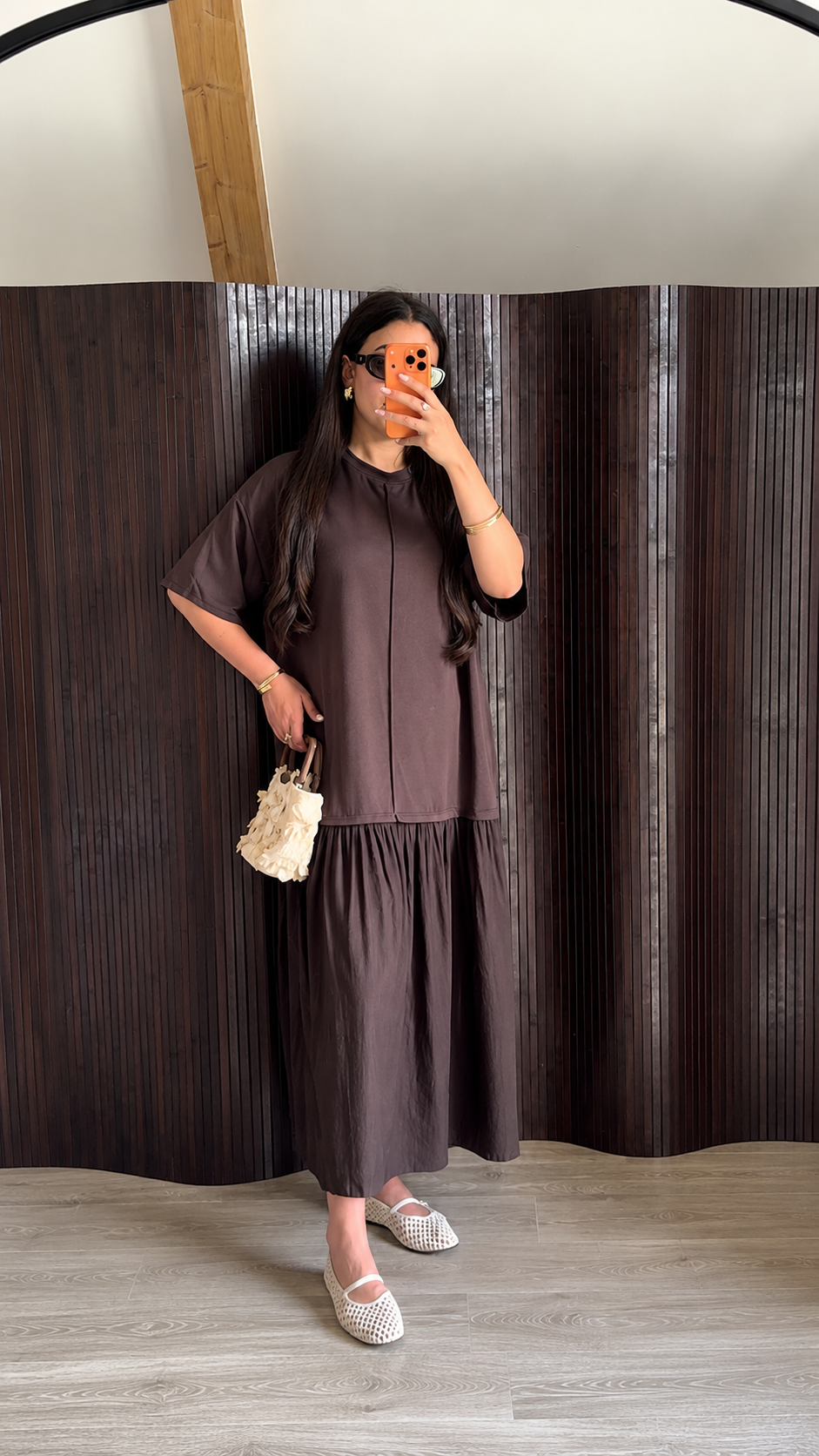 ROBE TEE SHIRT MARRON