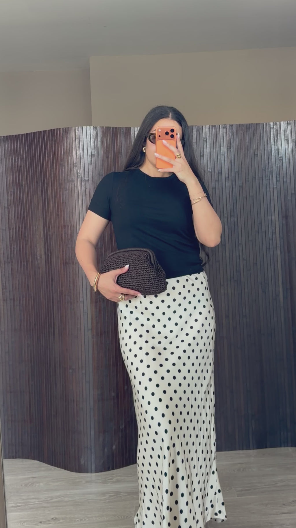 JUPE SATIN POIS
