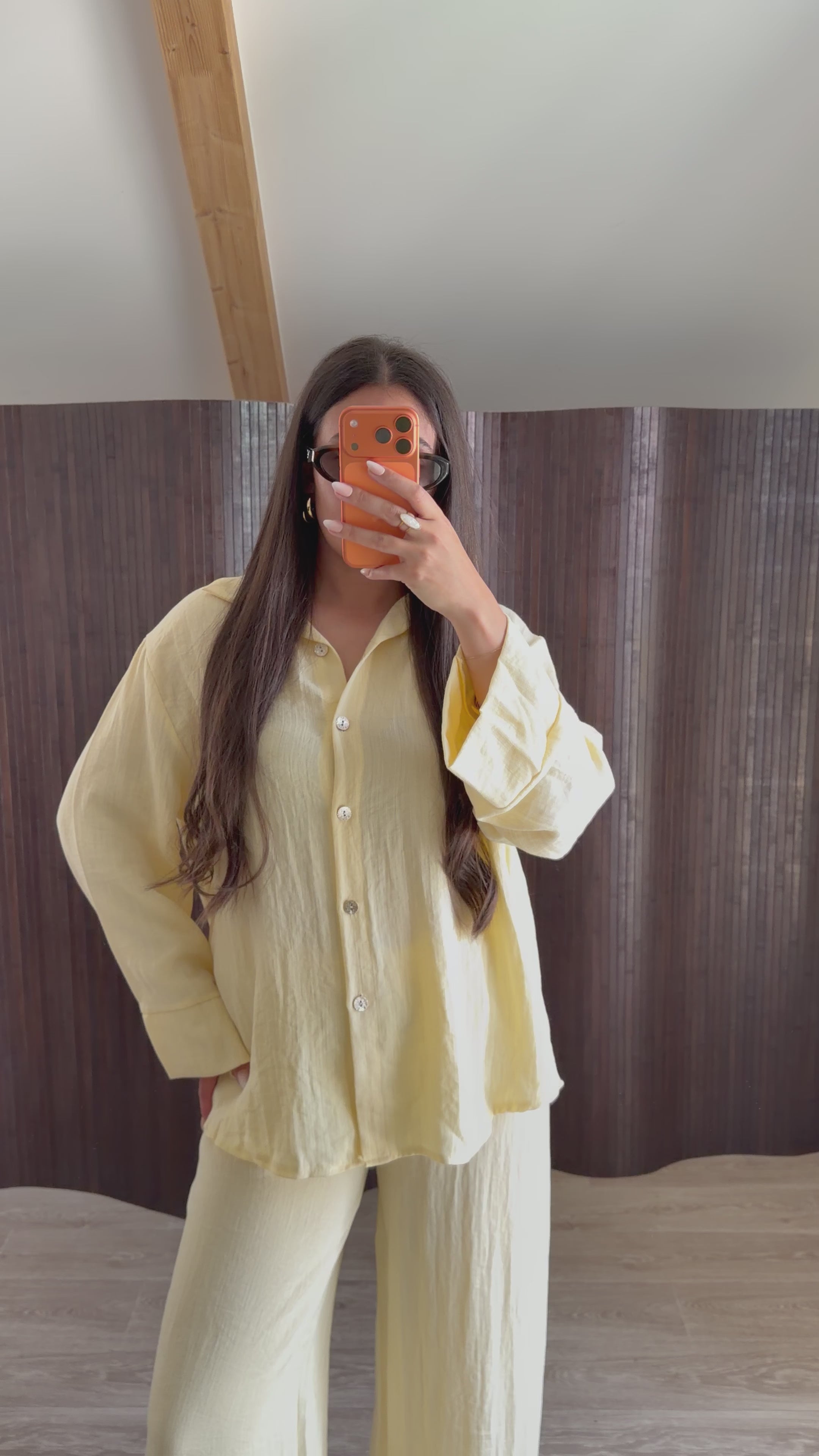 ENSEMBLE FOULARD JAUNE BEURRE
